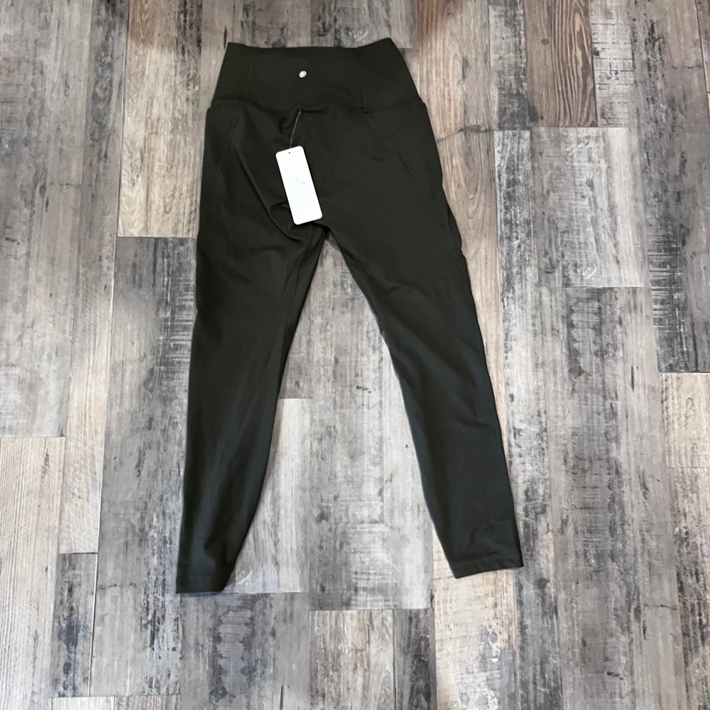 CRZ YOGA Womens Olive Green High Waisted Sports Leggings Pockets R584 | Size M - Picture 5 of 8